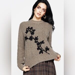 Disturbia Deathwatch Floral Beetle Knit Sweater Size L